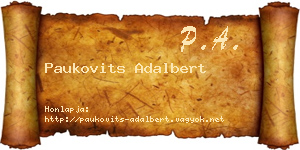 Paukovits Adalbert névjegykártya